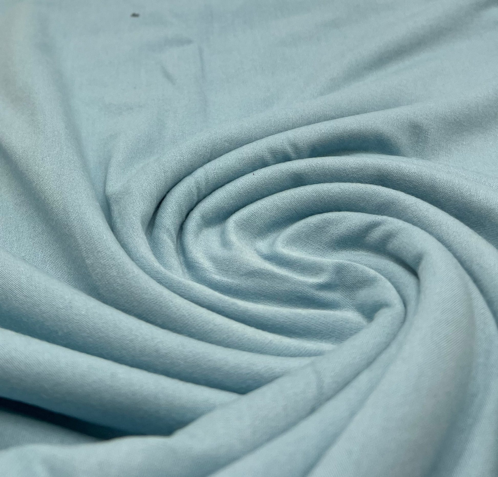 Plain Ice Blue Viscose Elastane Fabric 4 Way Stretch Jersey - T9 Fabrics