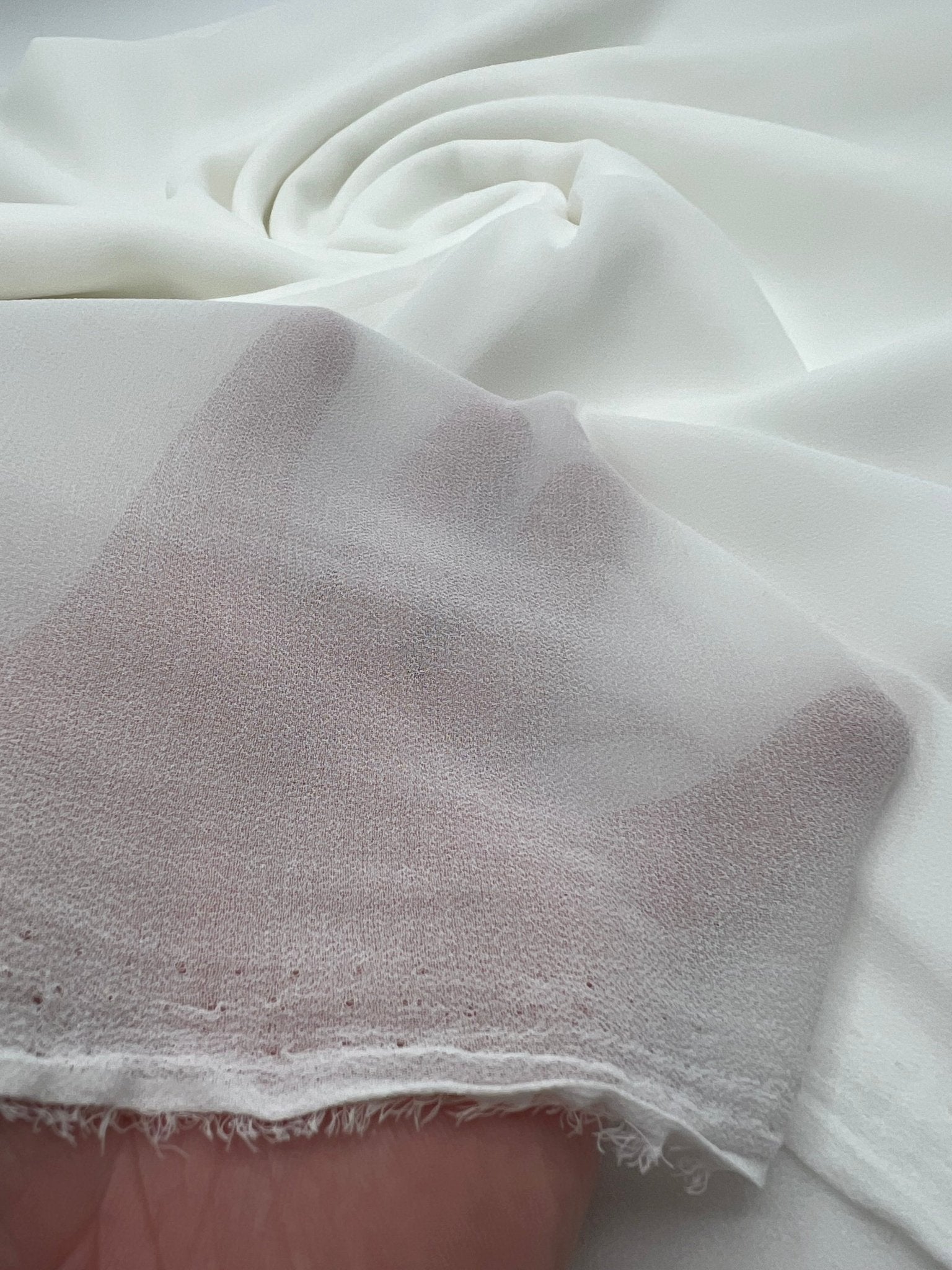 Plain Ivory Chiffon Sheer Dress Bridal Fabric - T9 Fabrics