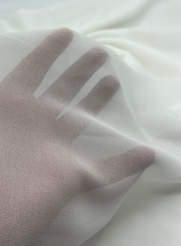 Plain Ivory Chiffon Sheer Dress Bridal Fabric - T9 Fabrics