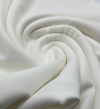 Plain Ivory Scuba Crepe Stretch Fabric 4 Way Stretch - T9 Fabrics