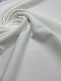 Plain Ivory Scuba Crepe Stretch Fabric 4 Way Stretch - T9 Fabrics