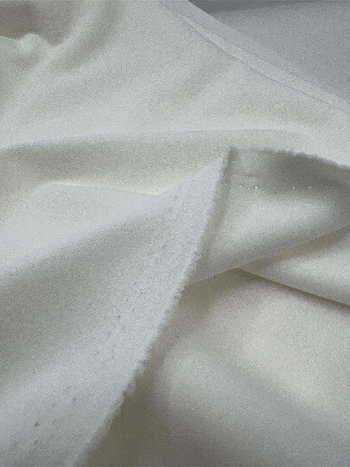 Plain Ivory Scuba Crepe Stretch Fabric 4 Way Stretch - T9 Fabrics