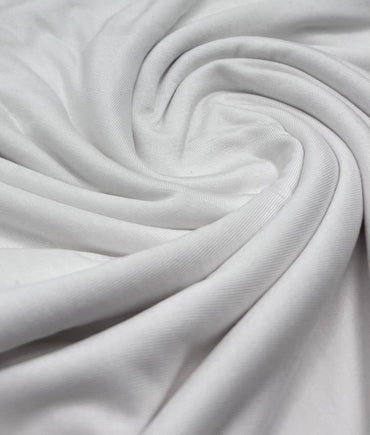 Plain Ivory Viscose Elastane Fabric 4 Way Stretch Jersey - T9 Fabrics