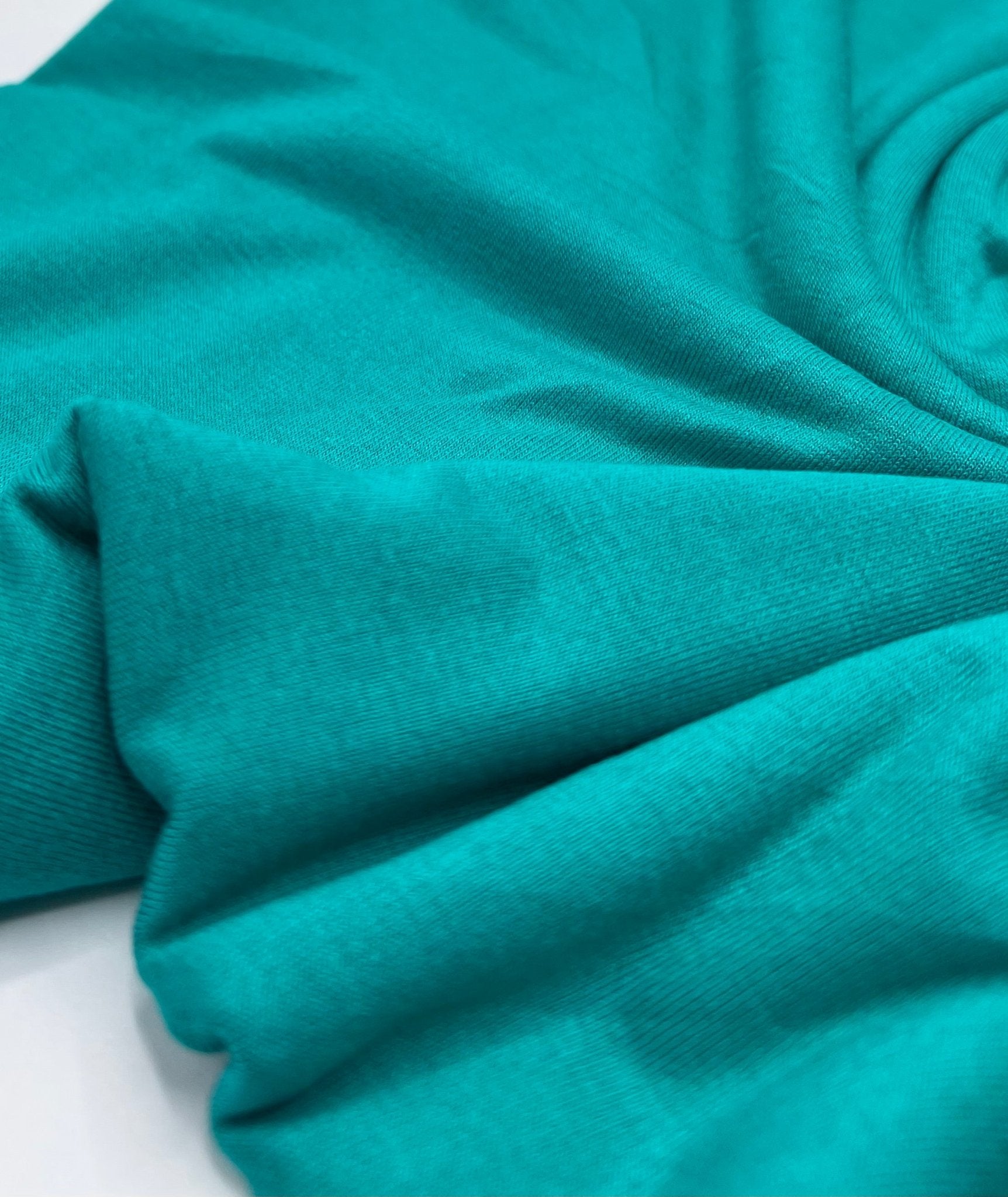 Plain Jade Green Viscose Elastane Fabric 4 Way Stretch Jersey - T9 Fabrics