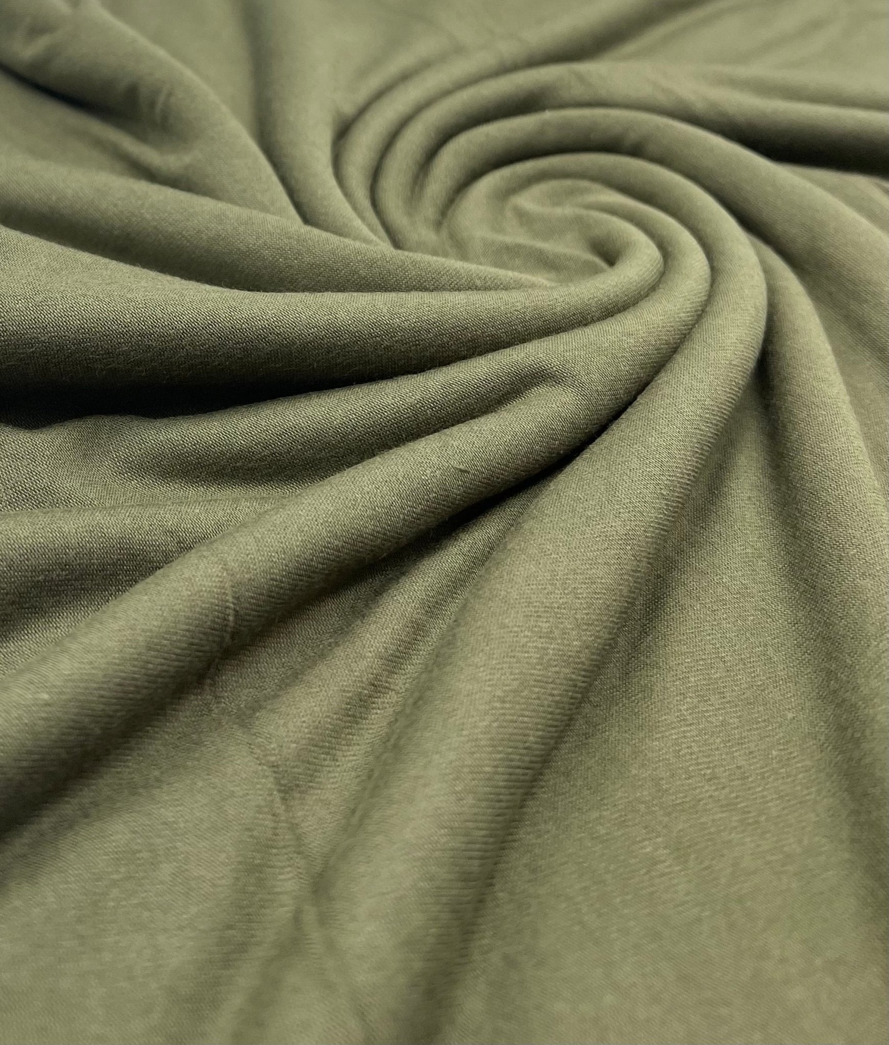 Plain Khaki Viscose Elastane Fabric 4 Way Stretch Jersey - T9 Fabrics