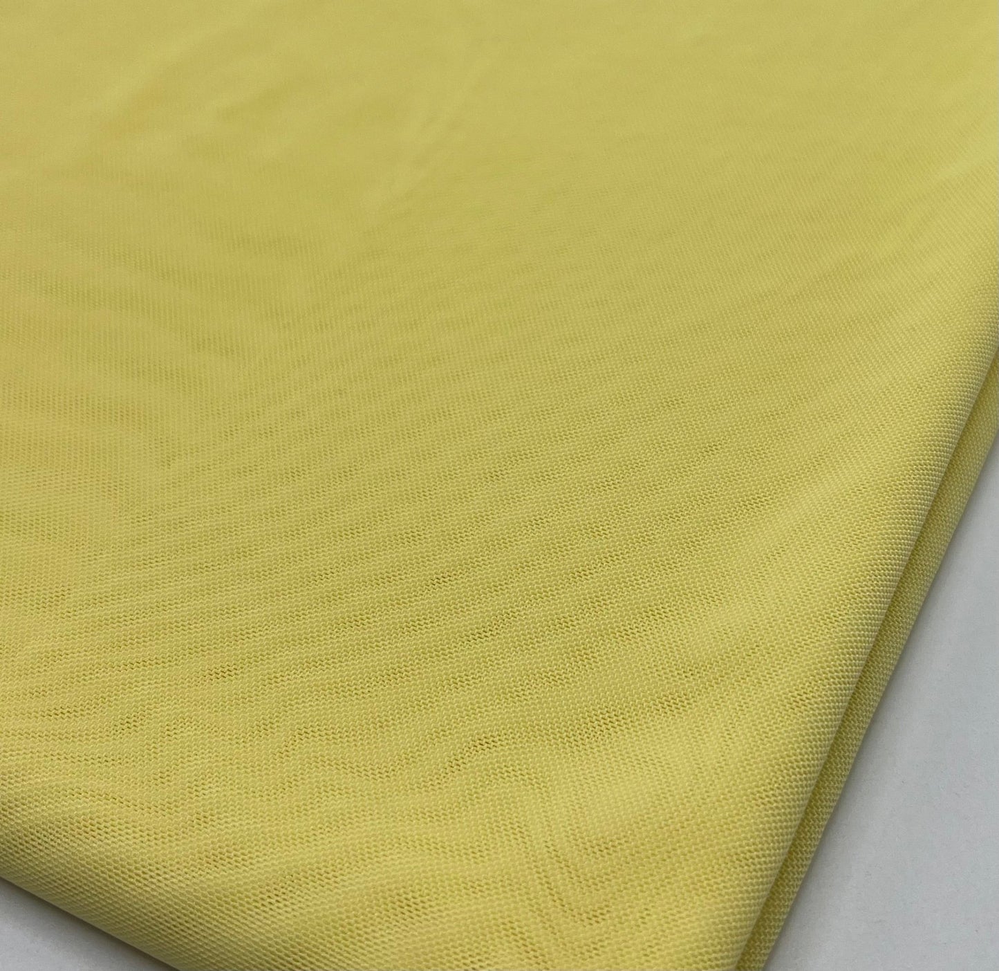 Plain Lemon Yellow Mesh Fabric Stretch - T9 Fabrics
