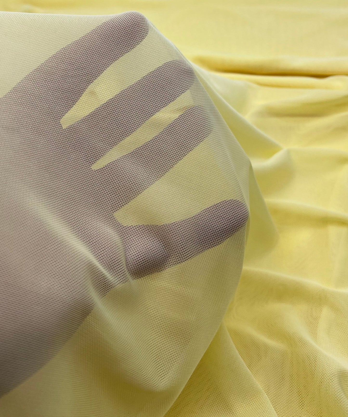 Plain Lemon Yellow Mesh Fabric Stretch - T9 Fabrics