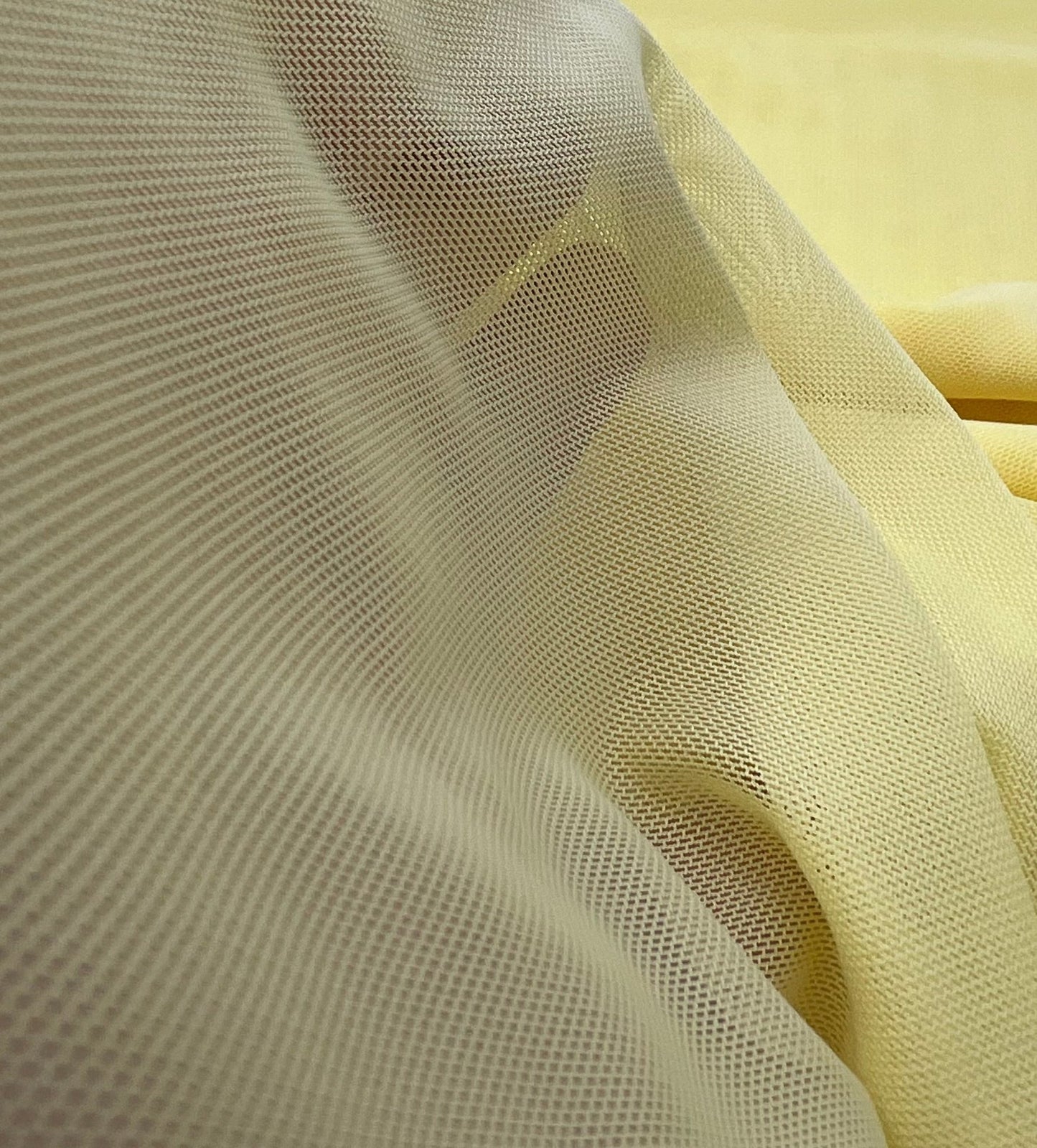 Plain Lemon Yellow Mesh Fabric Stretch - T9 Fabrics