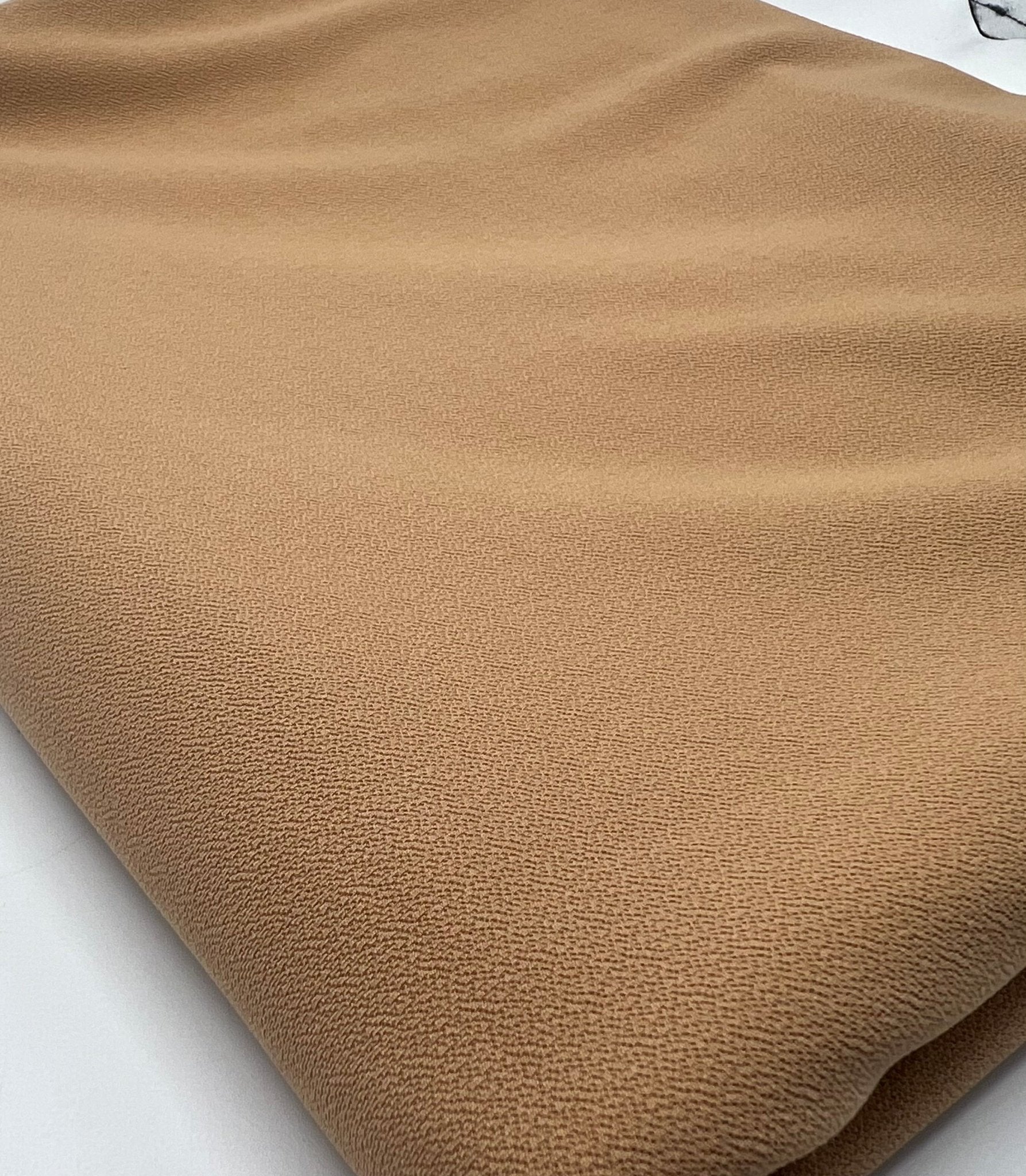 Plain Light Camel Scuba Crepe Stretch Jersey Fabric 4 Way Stretch - T9 Fabrics