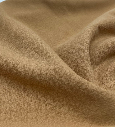 Plain Light Camel Scuba Crepe Stretch Jersey Fabric 4 Way Stretch - T9 Fabrics