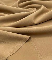 Plain Light Camel Scuba Crepe Stretch Jersey Fabric 4 Way Stretch - T9 Fabrics