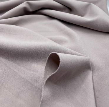 Plain Light Grey Scuba Crepe Stretch Jersey Fabric 4 Way Stretch - T9 Fabrics