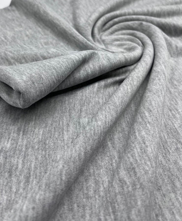 Plain Light Grey Viscose Elastane Fabric 4 Way Stretch Jersey - T9 Fabrics