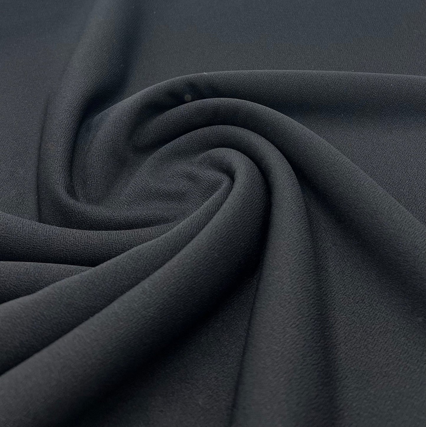 Plain Lightweight Black Scuba Crepe Stretch Fabric 4 Way Stretch - T9 Fabrics