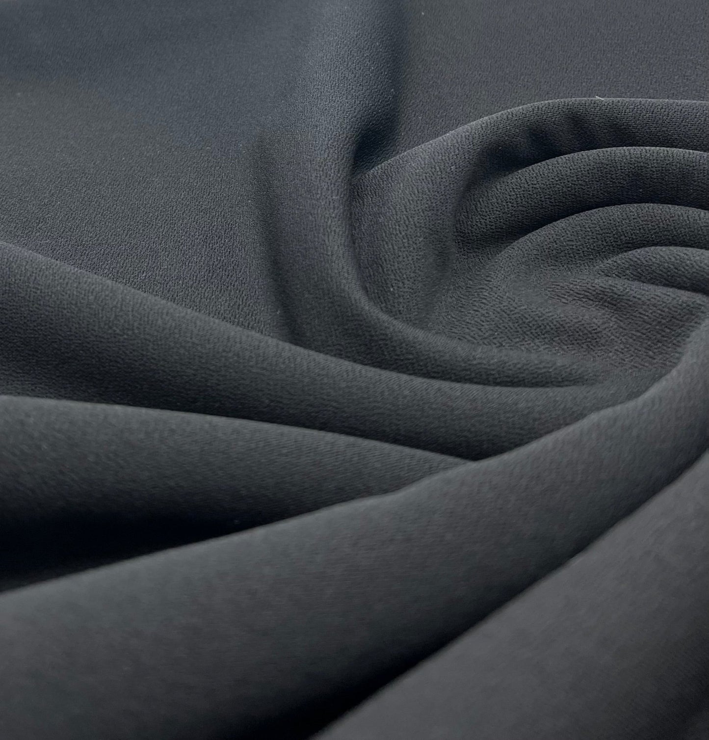 Plain Lightweight Black Scuba Crepe Stretch Fabric 4 Way Stretch - T9 Fabrics