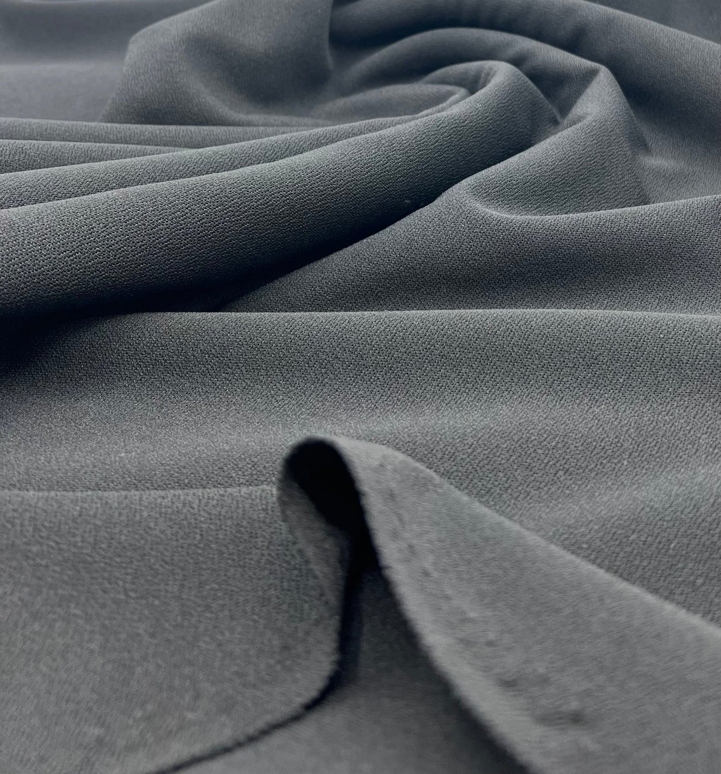 Plain Lightweight Black Scuba Crepe Stretch Fabric 4 Way Stretch - T9 Fabrics