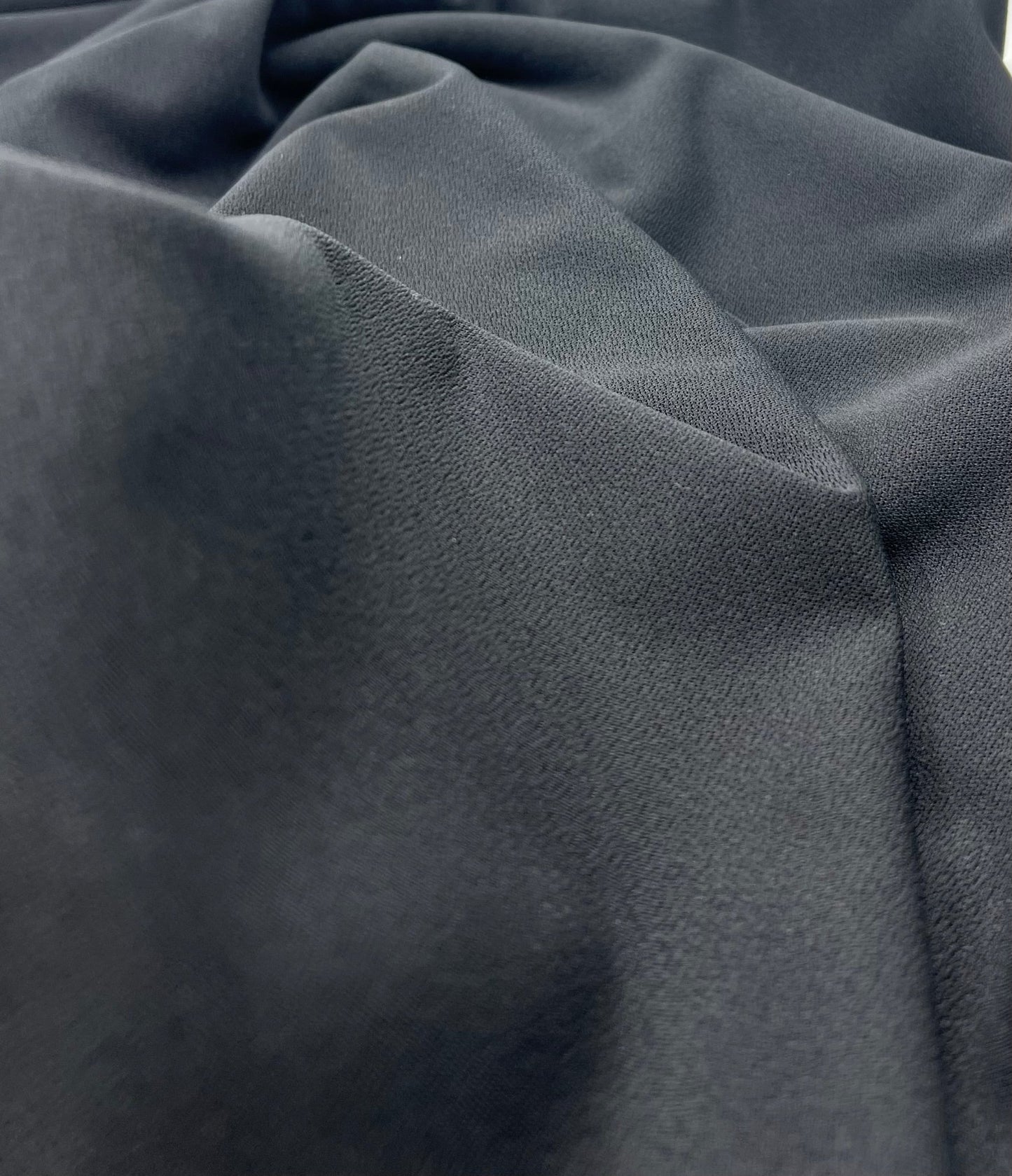 Plain Lightweight Black Scuba Crepe Stretch Fabric 4 Way Stretch - T9 Fabrics