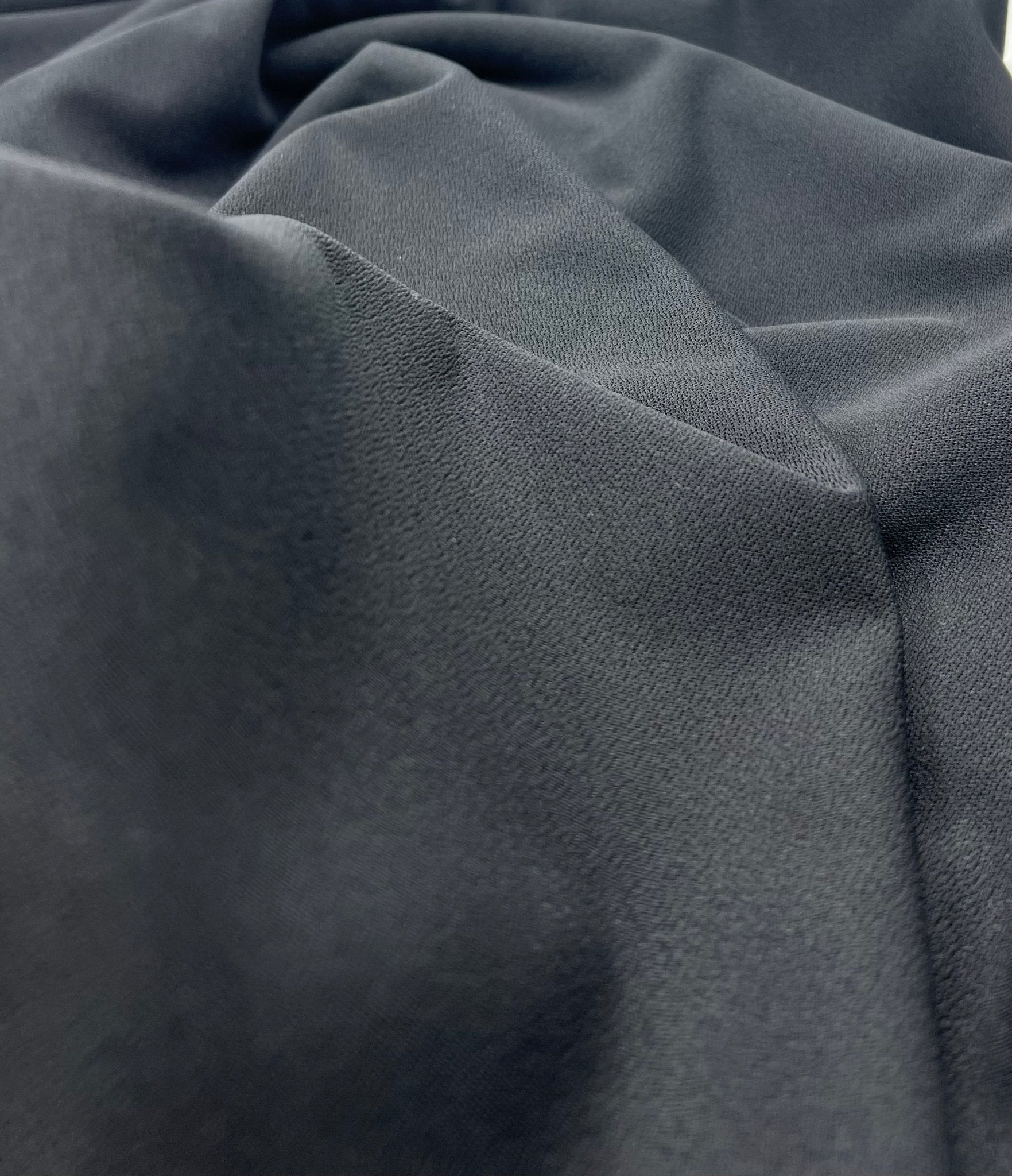 Plain Lightweight Black Scuba Crepe Stretch Fabric 4 Way Stretch - T9 Fabrics