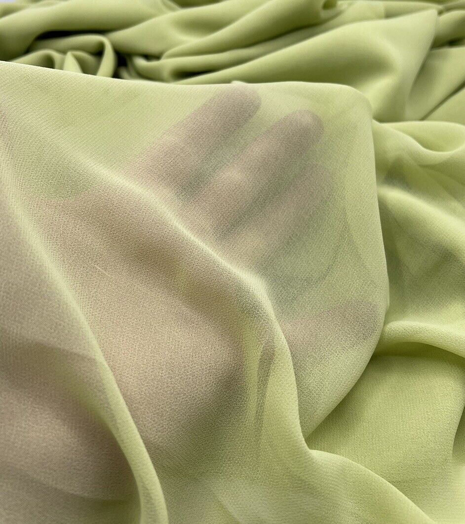 Plain Lime Chiffon Fabric - T9 Fabrics