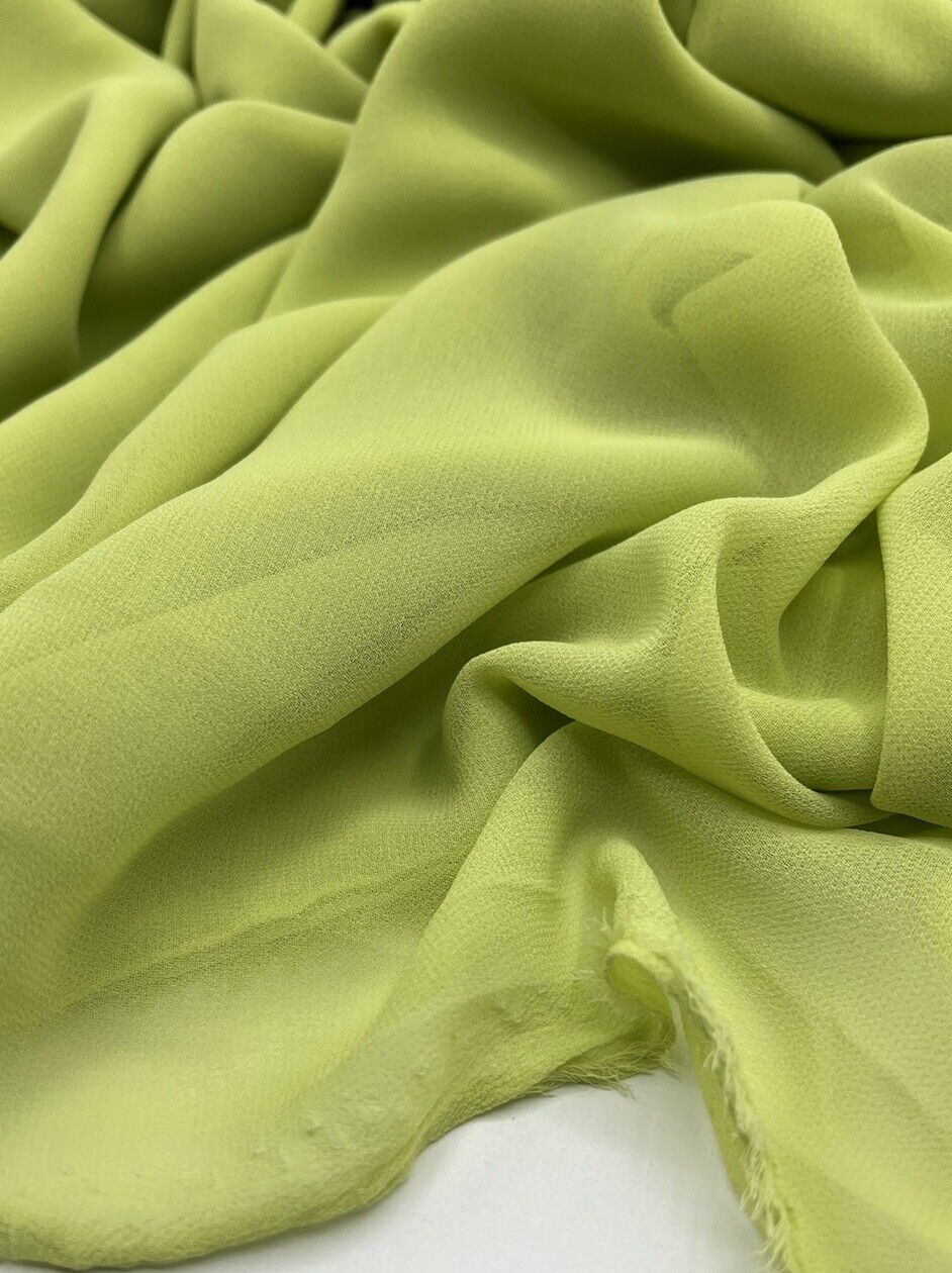 Plain Lime Chiffon Fabric - T9 Fabrics