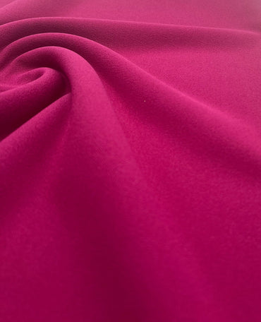 Plain Magenta Scuba Crepe Stretch Jersey Fabric 4 Way Stretch - T9 Fabrics