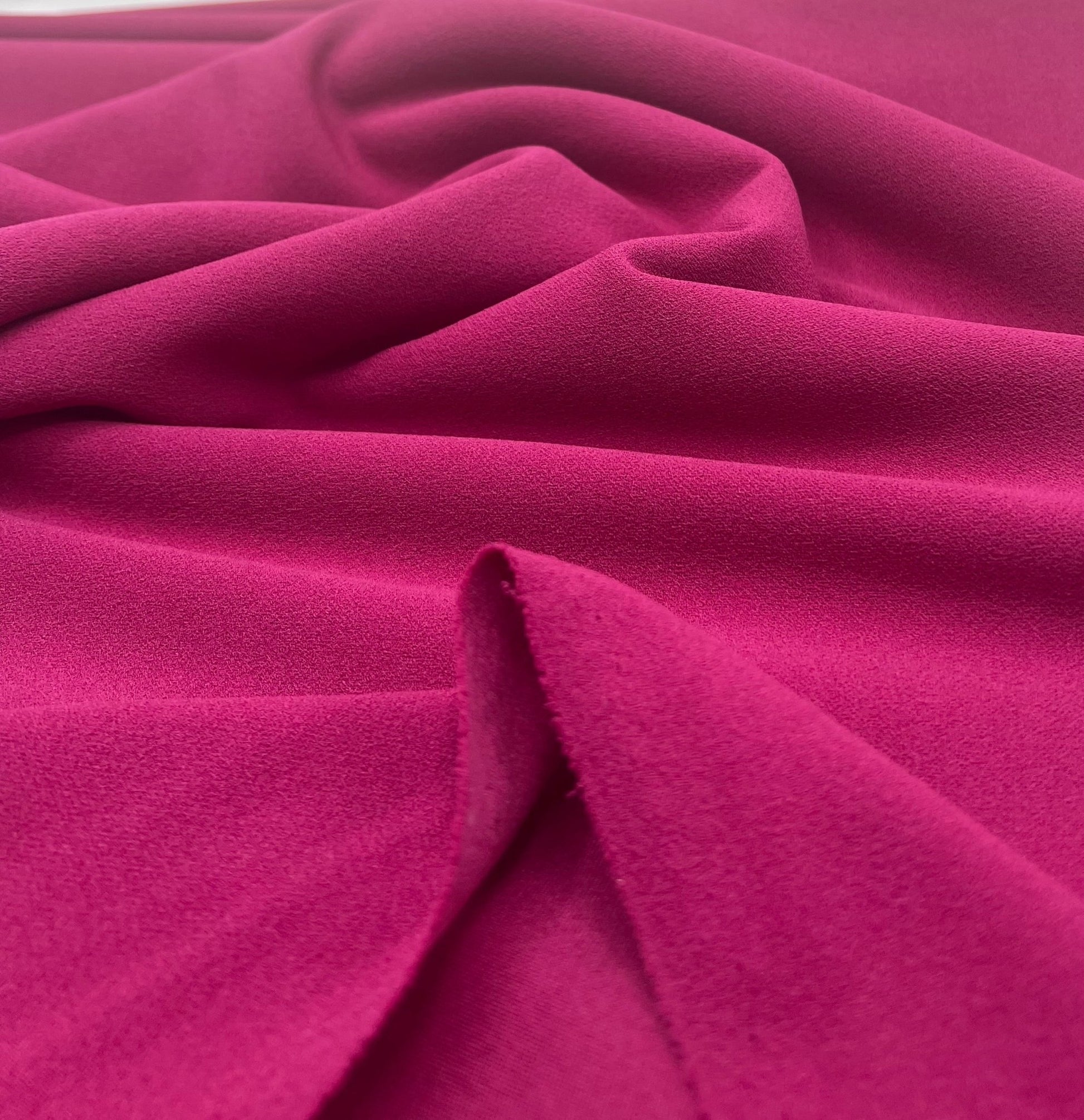 Plain Magenta Scuba Crepe Stretch Jersey Fabric 4 Way Stretch - T9 Fabrics