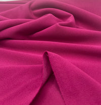 Plain Magenta Scuba Crepe Stretch Jersey Fabric 4 Way Stretch - T9 Fabrics