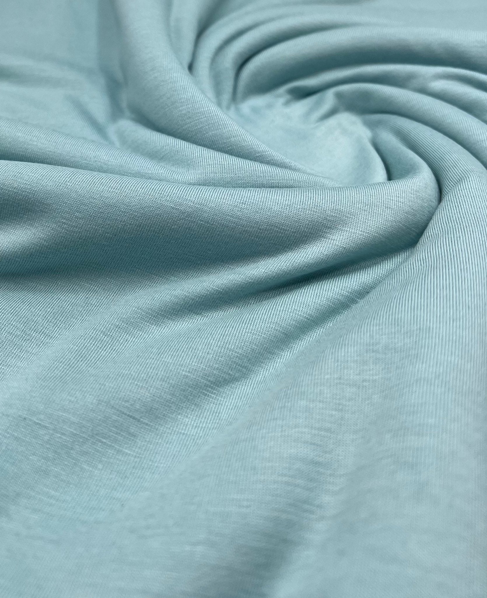 Plain Mint Green Viscose Elastane Fabric 4 Way Stretch Jersey - T9 Fabrics