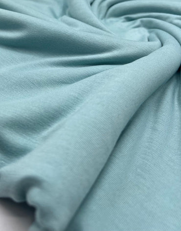 Plain Mint Green Viscose Elastane Fabric 4 Way Stretch Jersey - T9 Fabrics