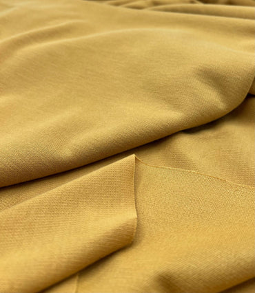 Plain Mustard Ponte 2 Way Stretch Fabric - T9 Fabrics