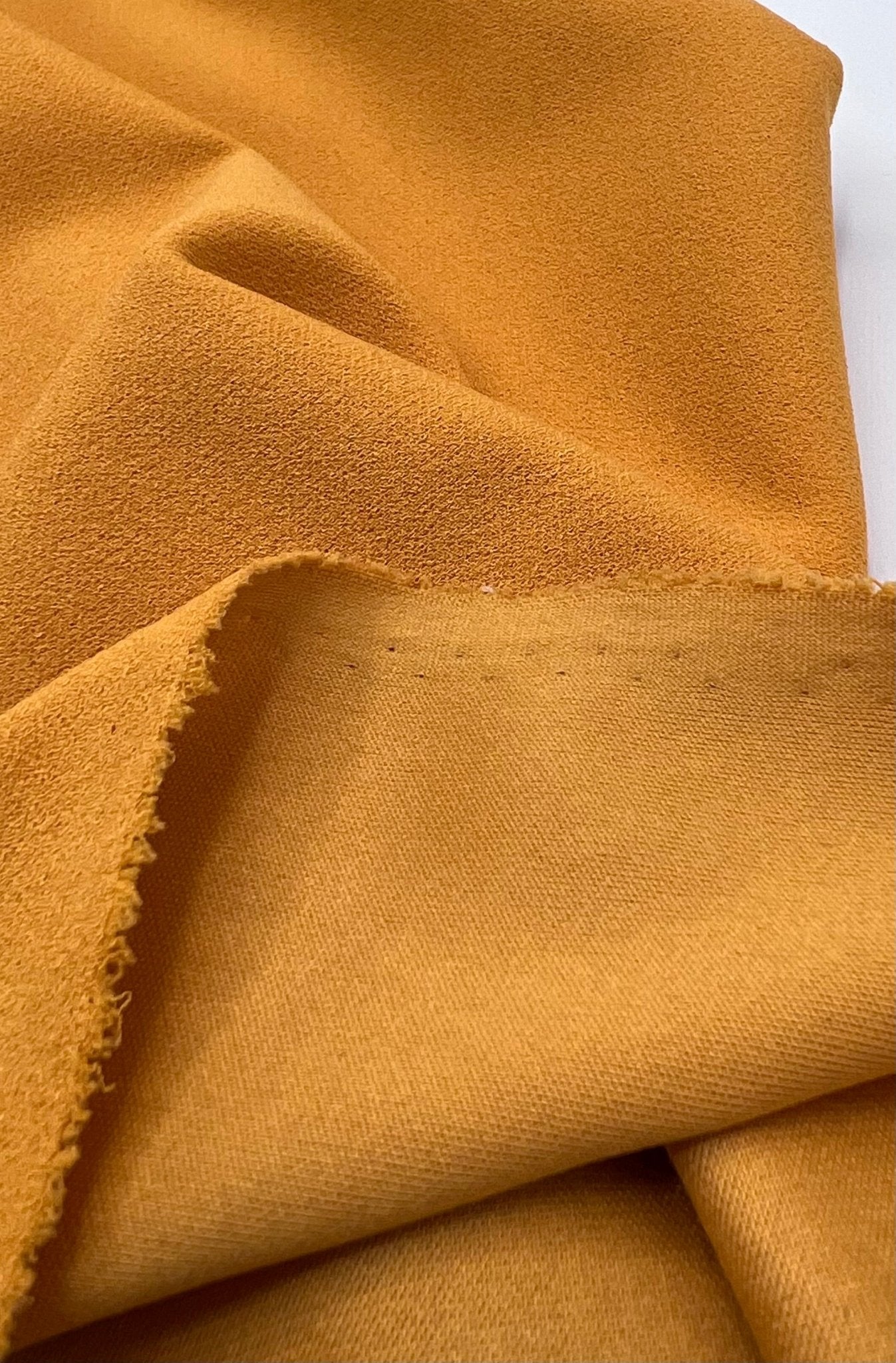 Plain Mustard Scuba Crepe Stretch Fabric 4 Way Stretch - T9 Fabrics