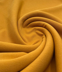 Plain Mustard Scuba Crepe Stretch Fabric 4 Way Stretch - T9 Fabrics