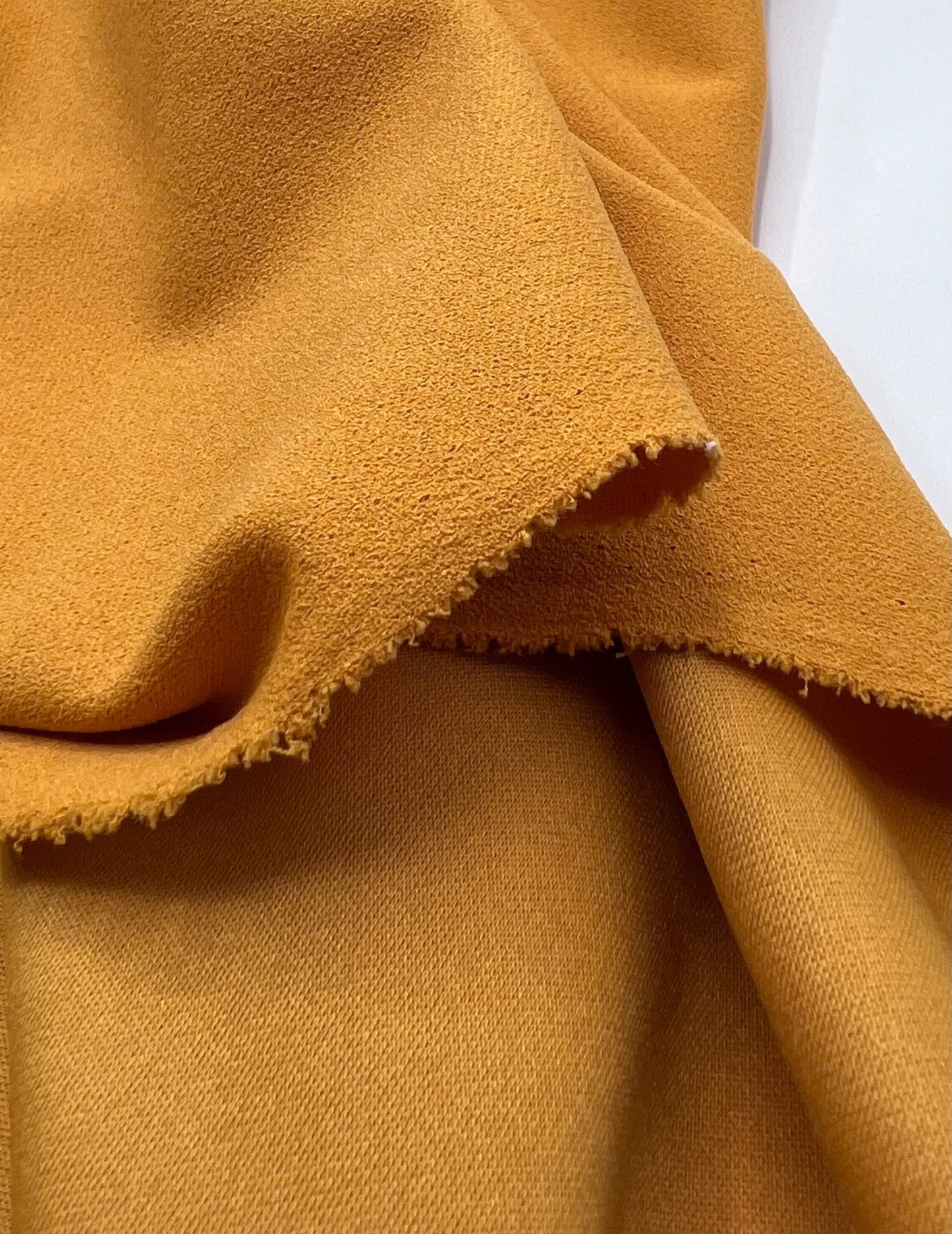 Plain Mustard Scuba Crepe Stretch Fabric 4 Way Stretch - T9 Fabrics