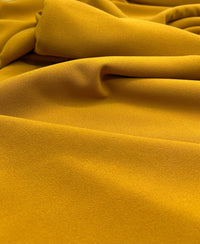 Plain Mustard Scuba Crepe Stretch Jersey Fabric 4 Way Stretch - T9 Fabrics