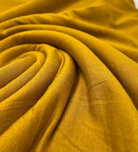 Plain Mustard Viscose Elastane Fabric 4 Way Stretch Jersey - T9 Fabrics