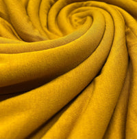 Plain Mustard Viscose Elastane Fabric 4 Way Stretch Jersey - T9 Fabrics