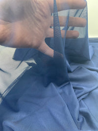 Plain Navy Mesh Fabric Stretch - T9 Fabrics