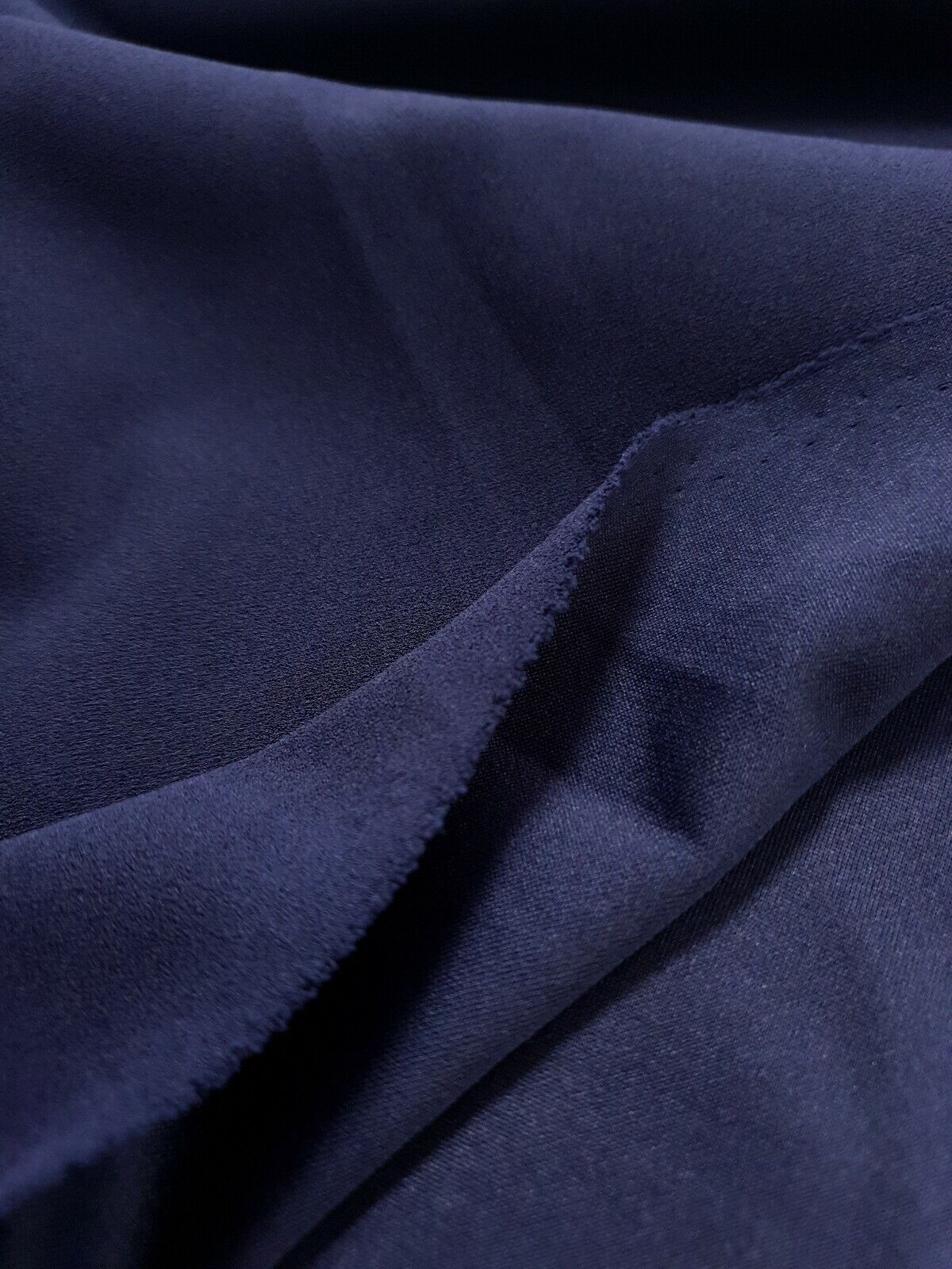 Plain Navy Scuba Crepe Stretch Jersey Fabric 4 Way Stretch - T9 Fabrics