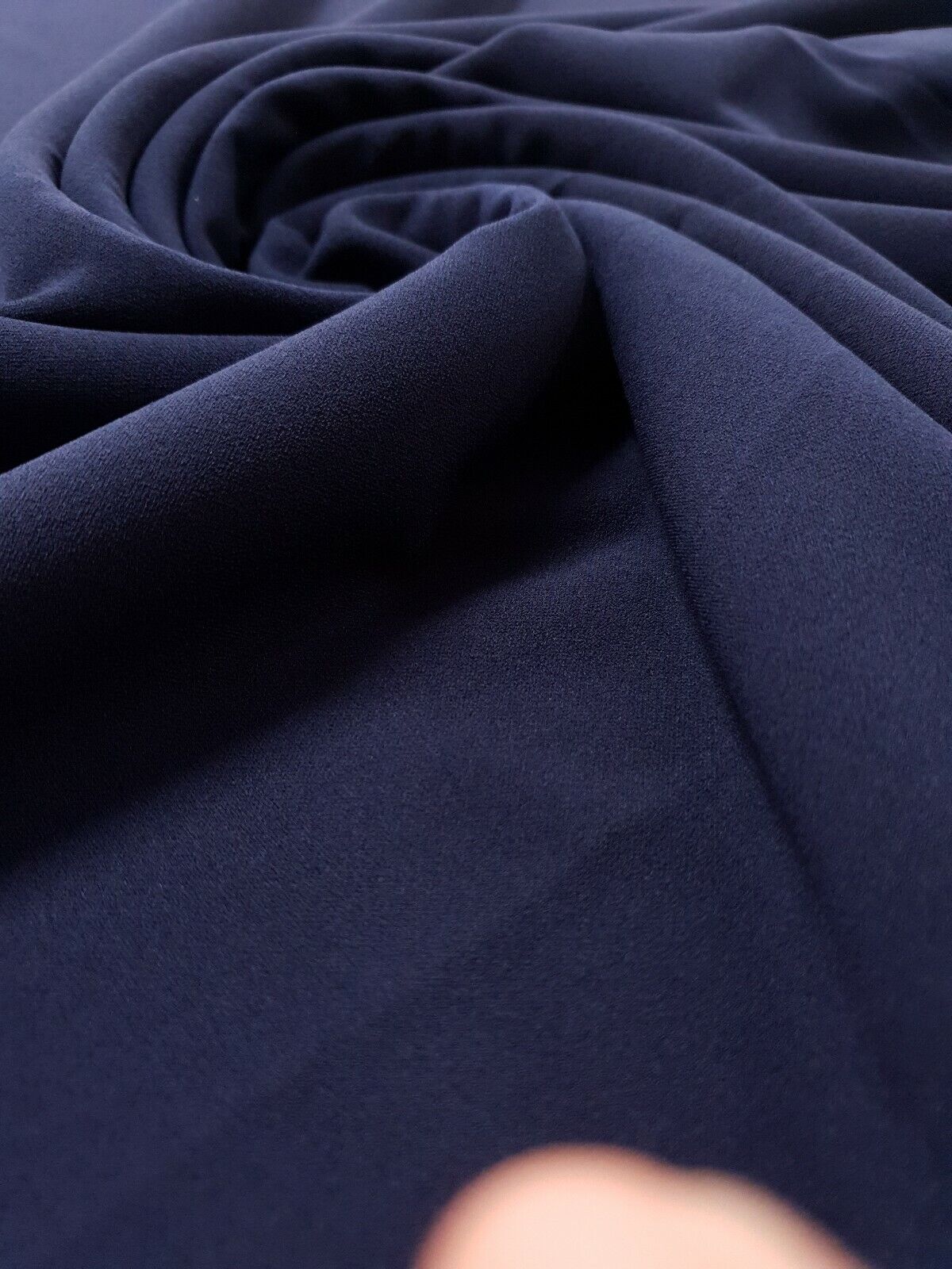 Plain Navy Scuba Crepe Stretch Jersey Fabric 4 Way Stretch - T9 Fabrics