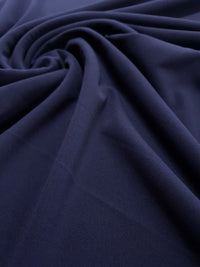 Plain Navy Scuba Crepe Stretch Jersey Fabric 4 Way Stretch - T9 Fabrics