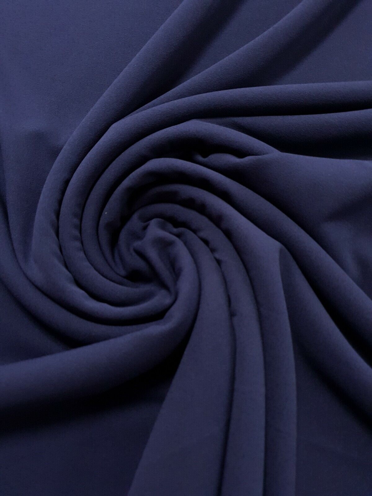 Plain Navy Scuba Crepe Stretch Jersey Fabric 4 Way Stretch - T9 Fabrics