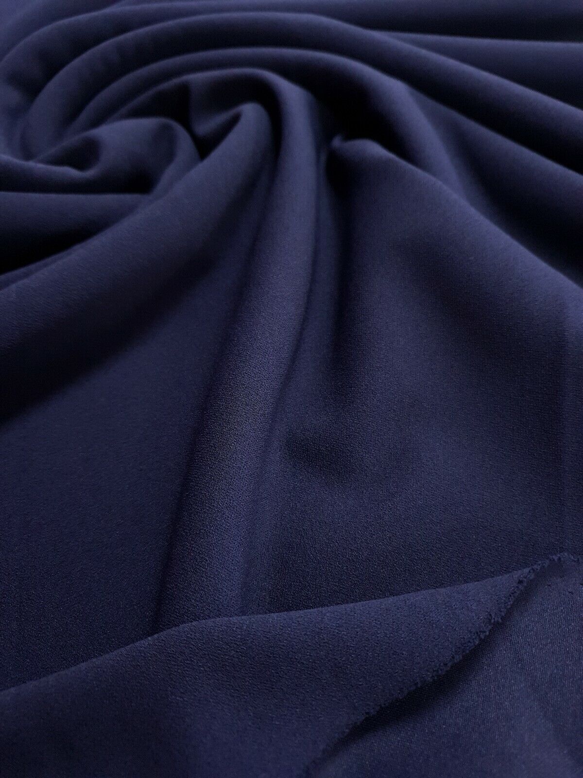 Plain Navy Scuba Crepe Stretch Jersey Fabric 4 Way Stretch - T9 Fabrics