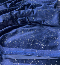 Plain Navy Sparkle Velour Fabric - T9 Fabrics