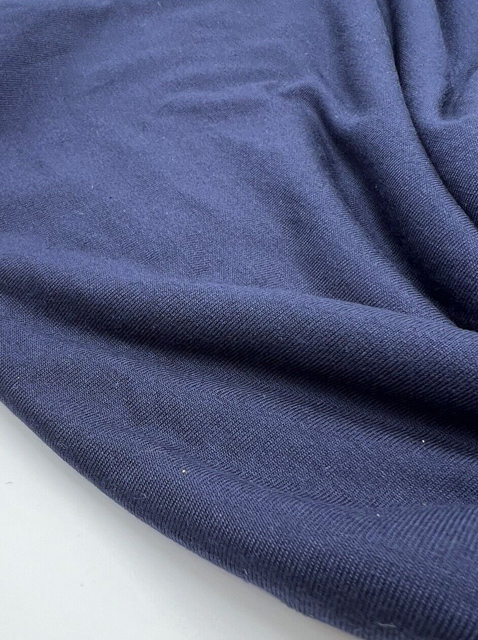 Plain Navy Viscose Elastane Fabric 4 Way Stretch Jersey - T9 Fabrics