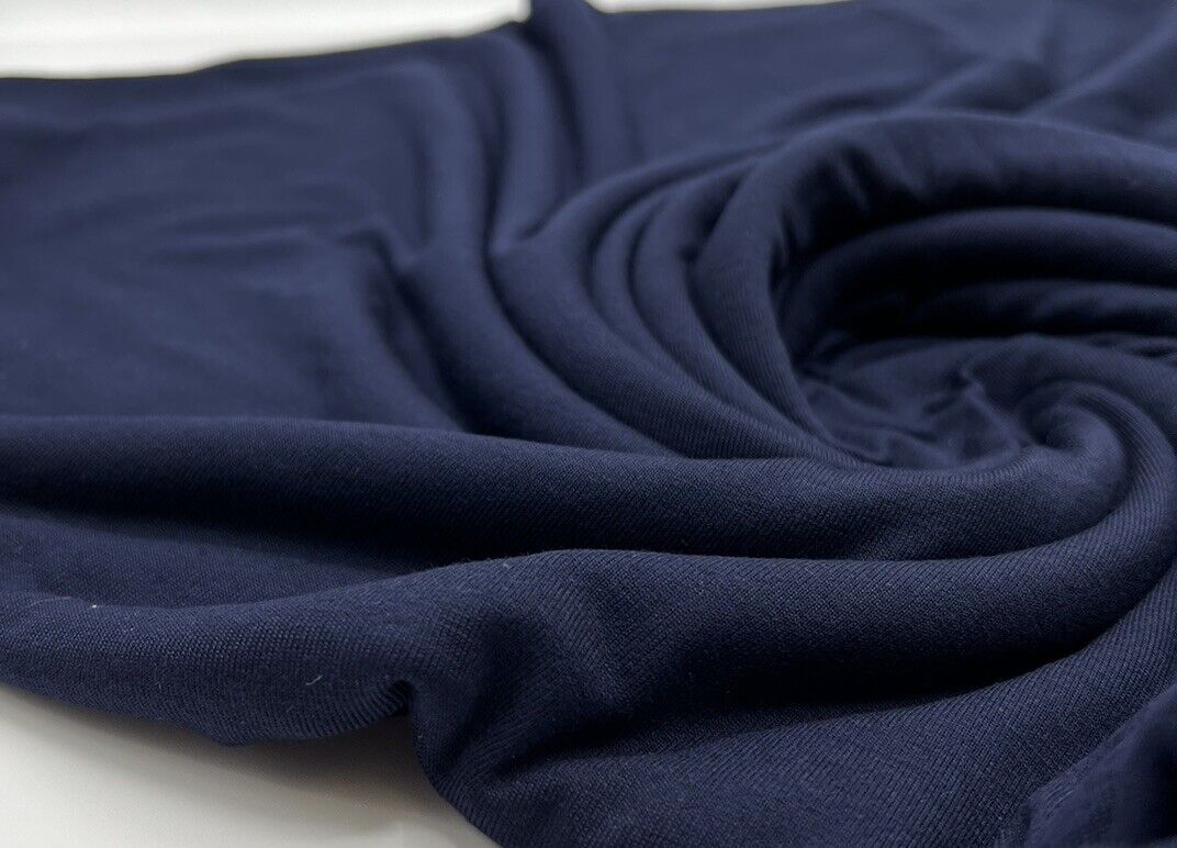 Plain Navy Viscose Elastane Fabric 4 Way Stretch Jersey - T9 Fabrics