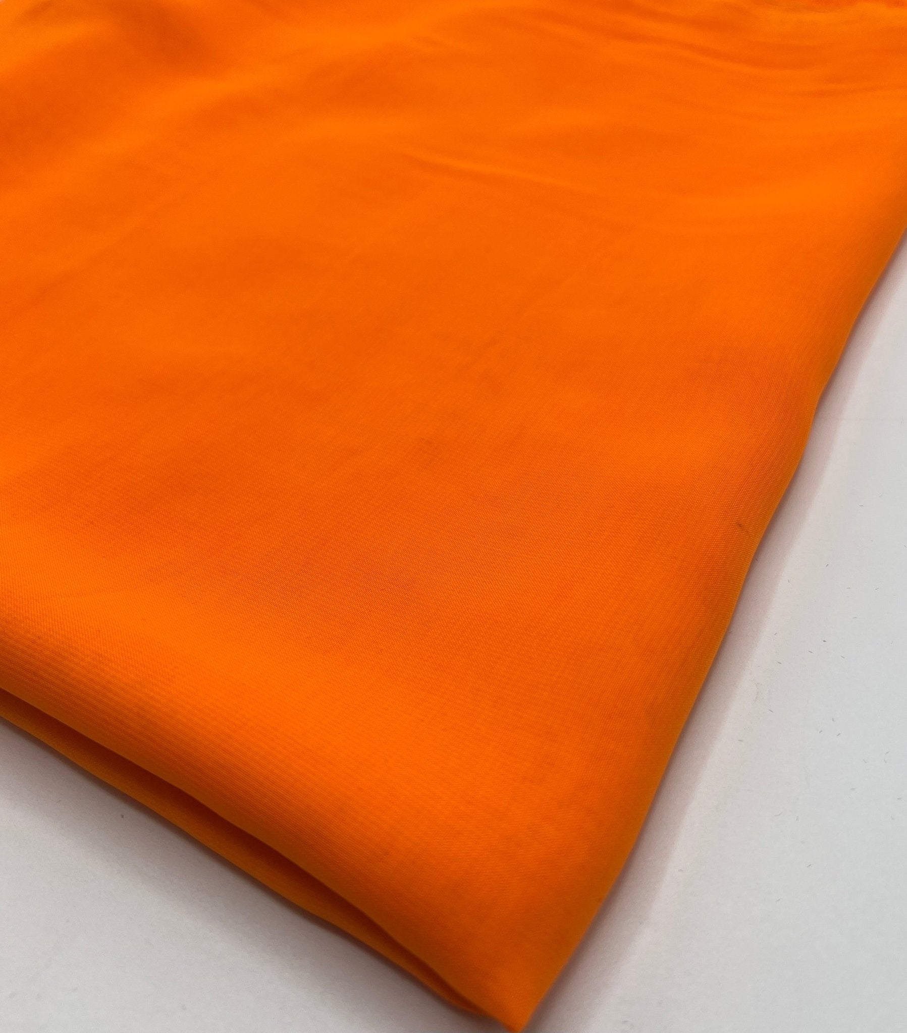 Plain Neon Orange Chiffon Sheer Dress Bridal Fabric - T9 Fabrics