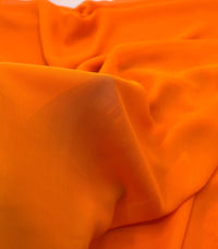 Plain Neon Orange Chiffon Sheer Dress Bridal Fabric - T9 Fabrics
