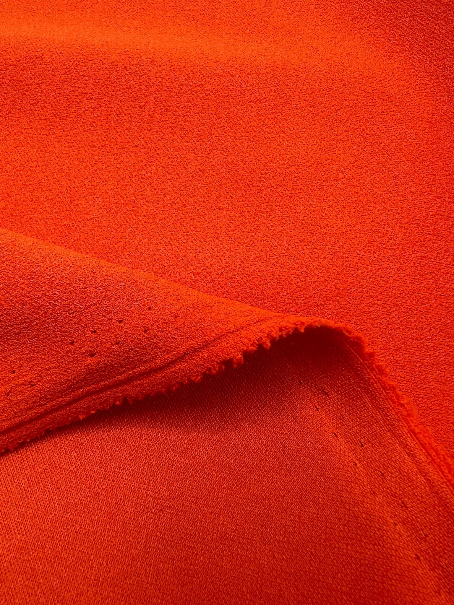 Plain Orange Scuba Crepe Stretch Jersey Fabric 4 Way Stretch - T9 Fabrics