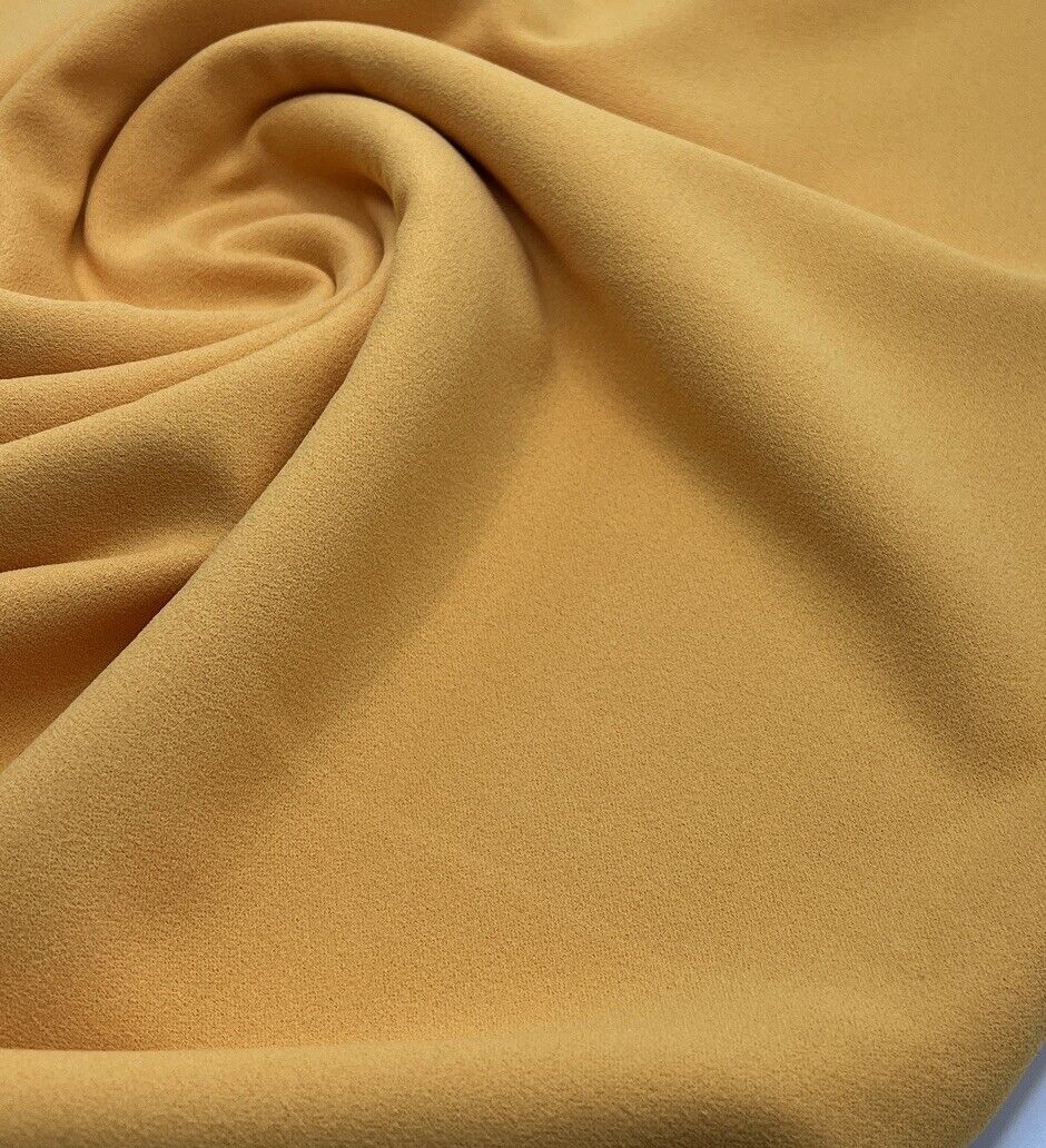 Plain Orange Scuba Crepe Stretch Jersey Fabric 4 Way Stretch - T9 Fabrics