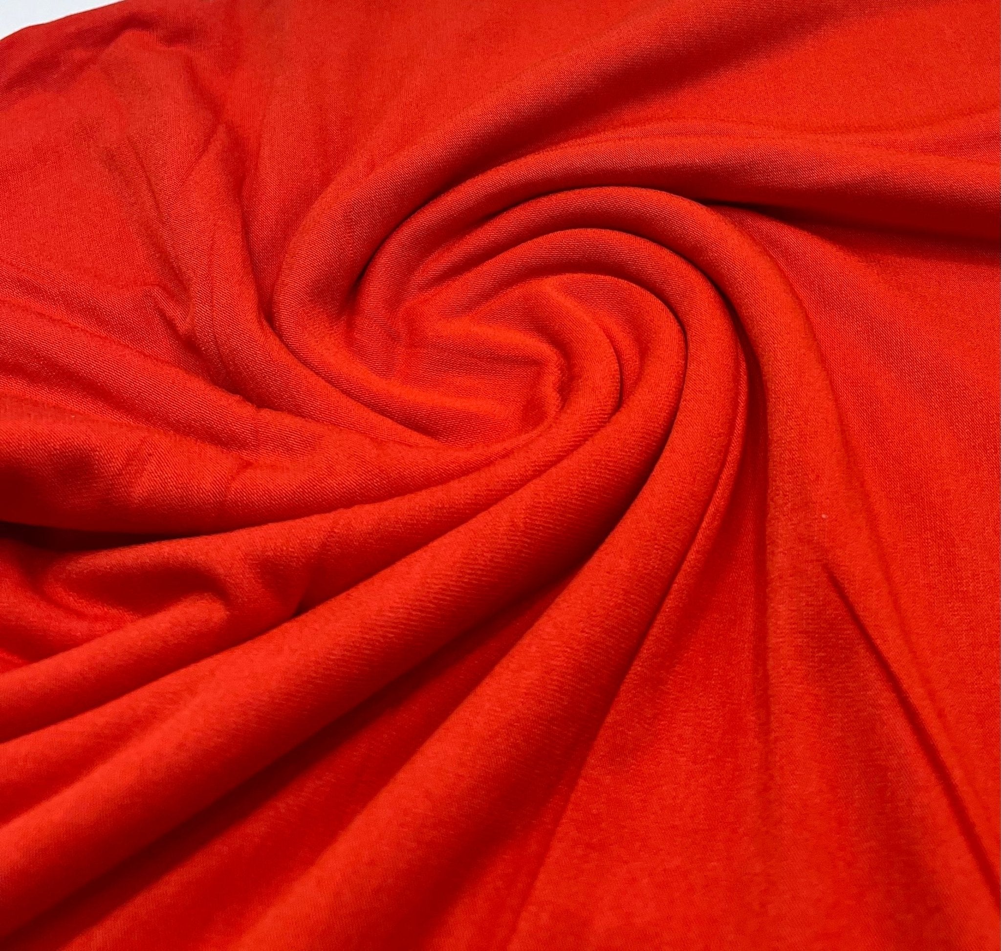 Plain Orange Viscose Elastane Fabric 4 Way Stretch Jersey - T9 Fabrics